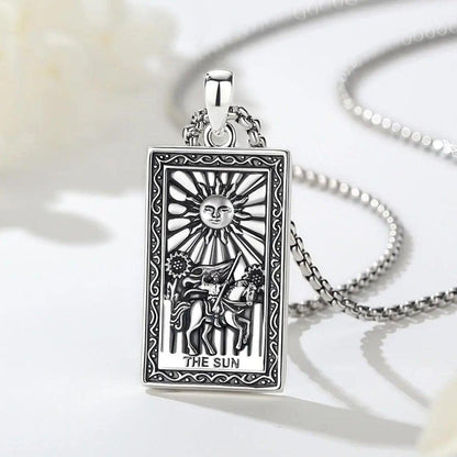 The Sun Tarot Cards Necklace Major Arcana Divination Pendant Wicca Pagan Jewelry-MoonChildWorld