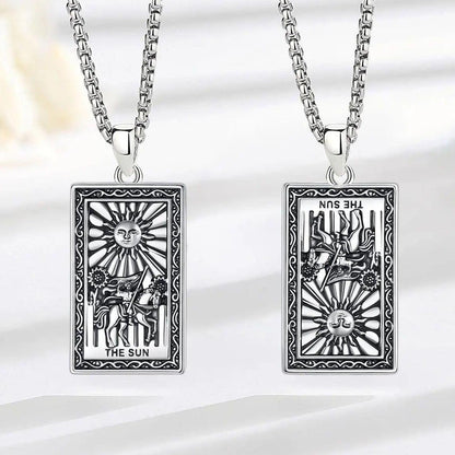 The Sun Tarot Cards Necklace Major Arcana Divination Pendant Wicca Pagan Jewelry-MoonChildWorld