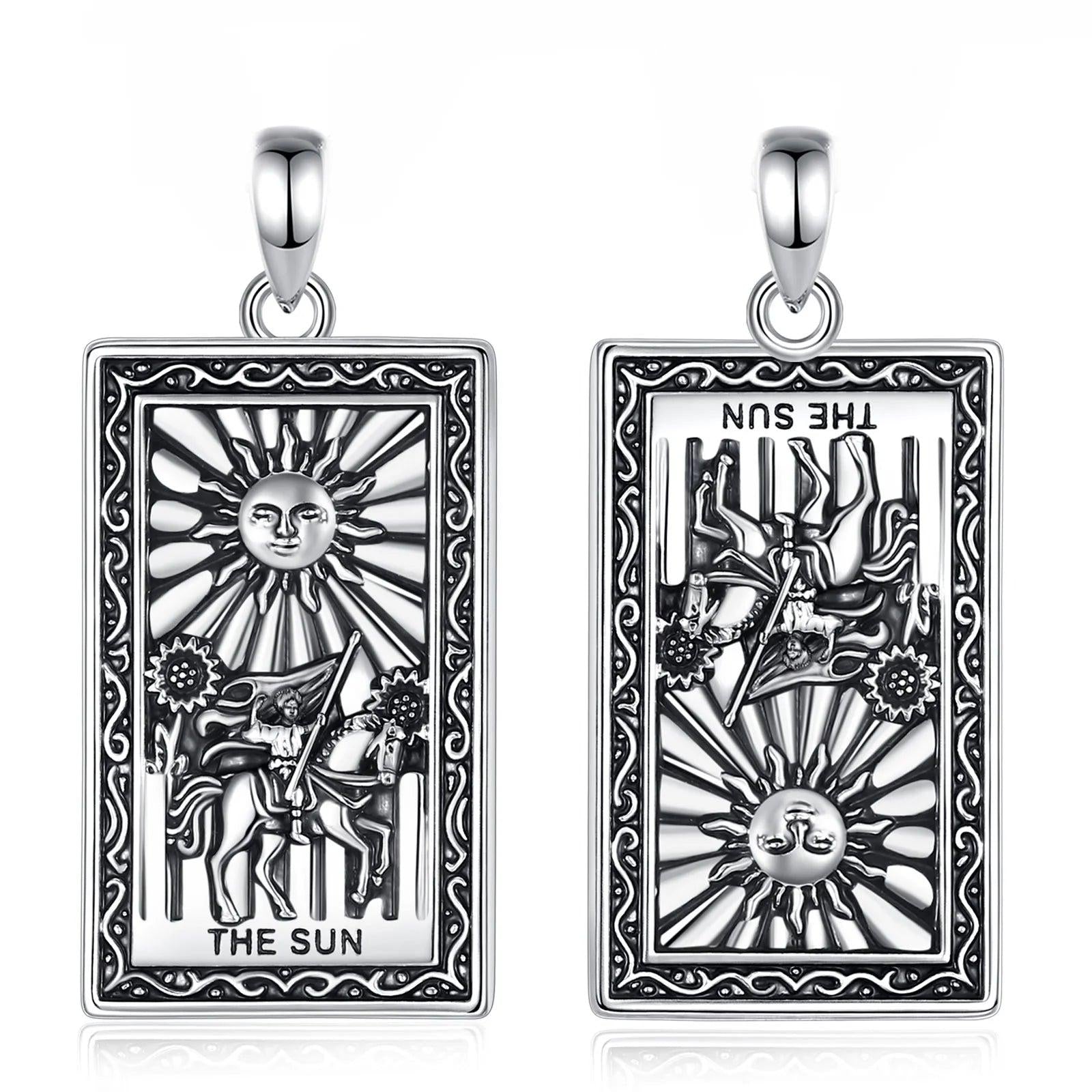 The Sun Tarot Cards Necklace Major Arcana Divination Pendant Wicca Pagan Jewelry-MoonChildWorld