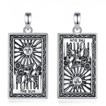 The Sun Tarot Cards Necklace Major Arcana Divination Pendant Wicca Pagan Jewelry-MoonChildWorld