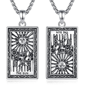 The Sun Tarot Cards Necklace Major Arcana Divination Pendant Wicca Pagan Jewelry-MoonChildWorld