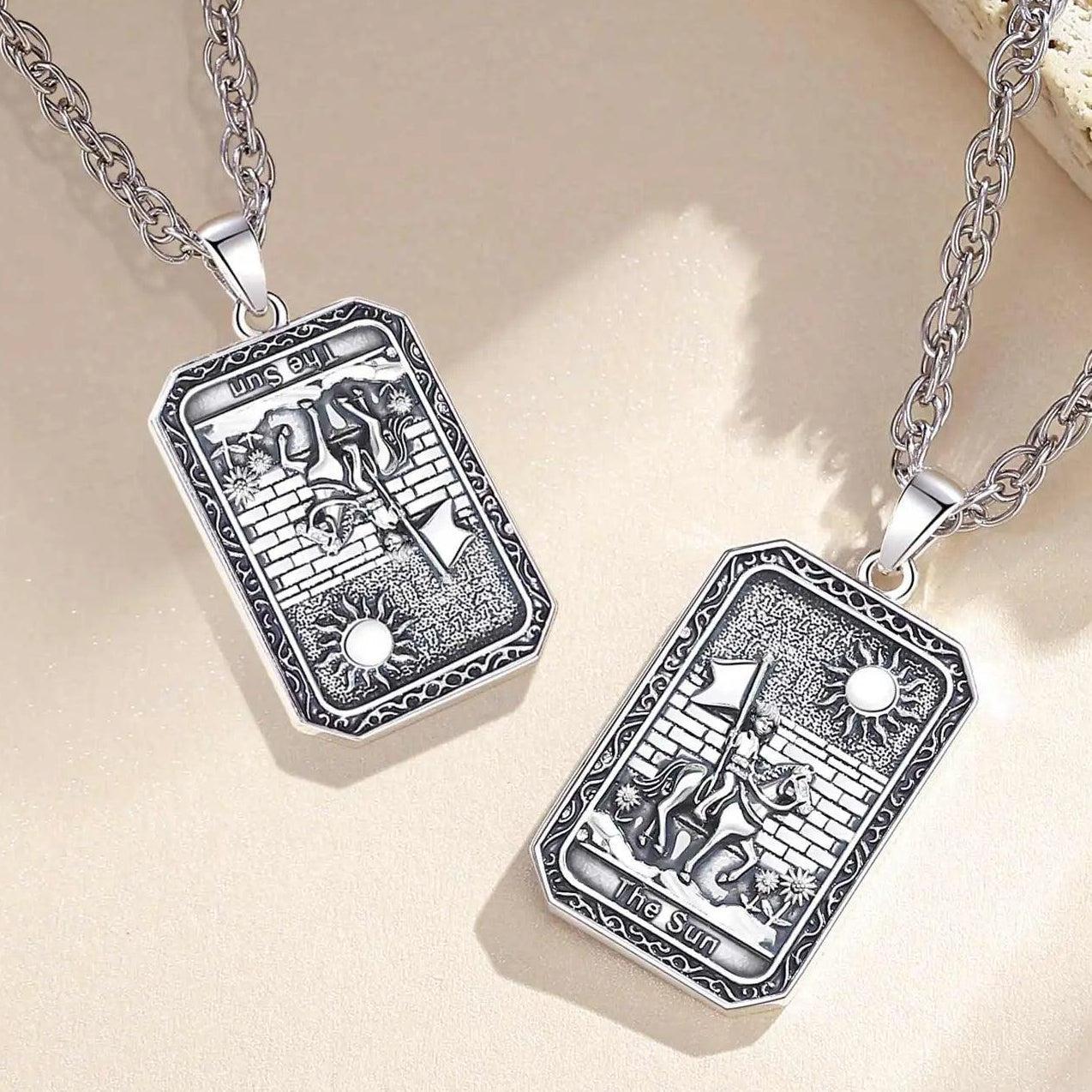 The Sun Tarot Cards Necklace Major Arcana Divination Pendant Witch Jewelry-MoonChildWorld