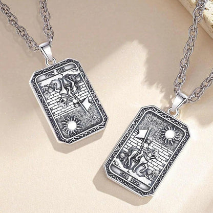 The Sun Tarot Cards Necklace Major Arcana Divination Pendant Witch Jewelry-MoonChildWorld