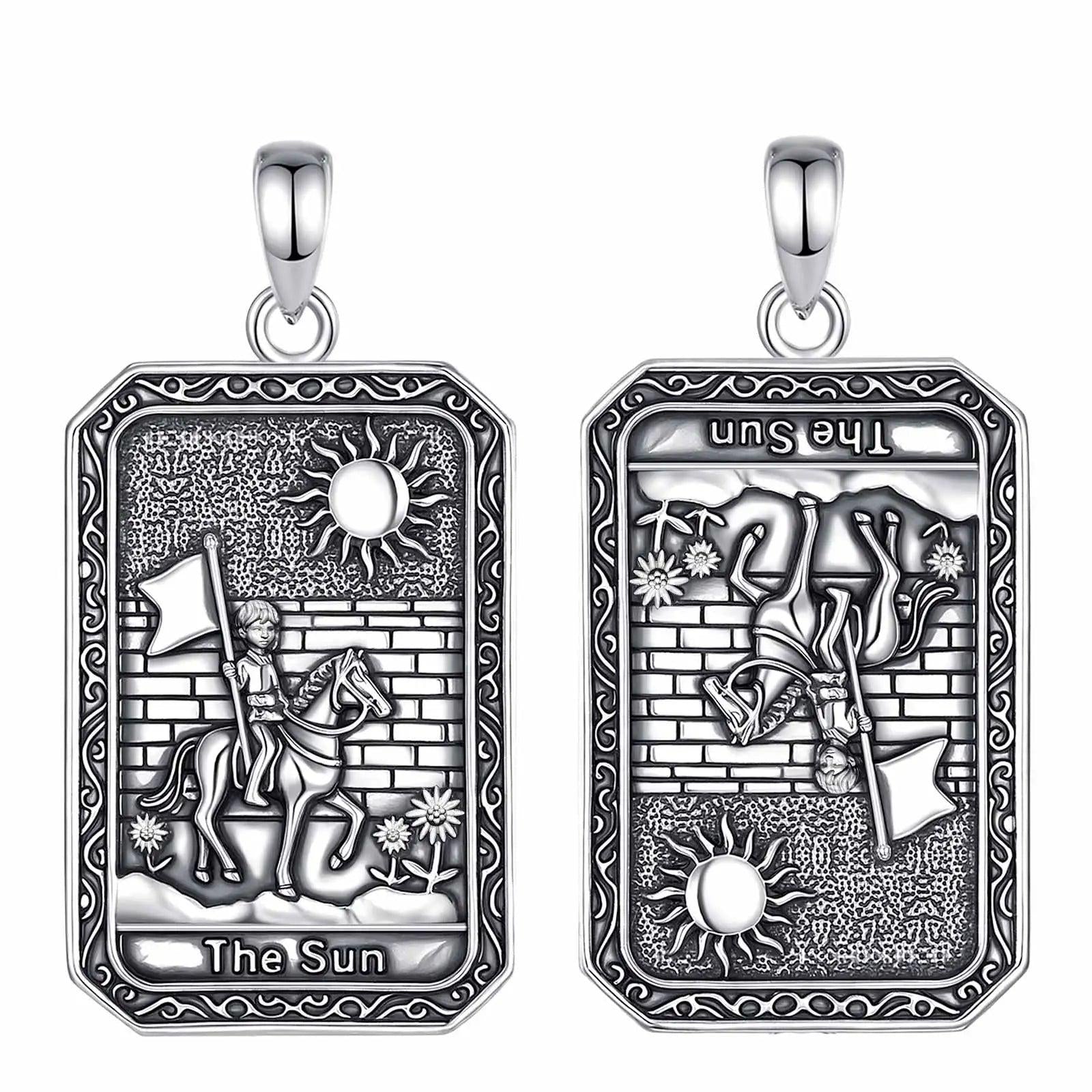 The Sun Tarot Cards Necklace Major Arcana Divination Pendant Witch Jewelry-MoonChildWorld
