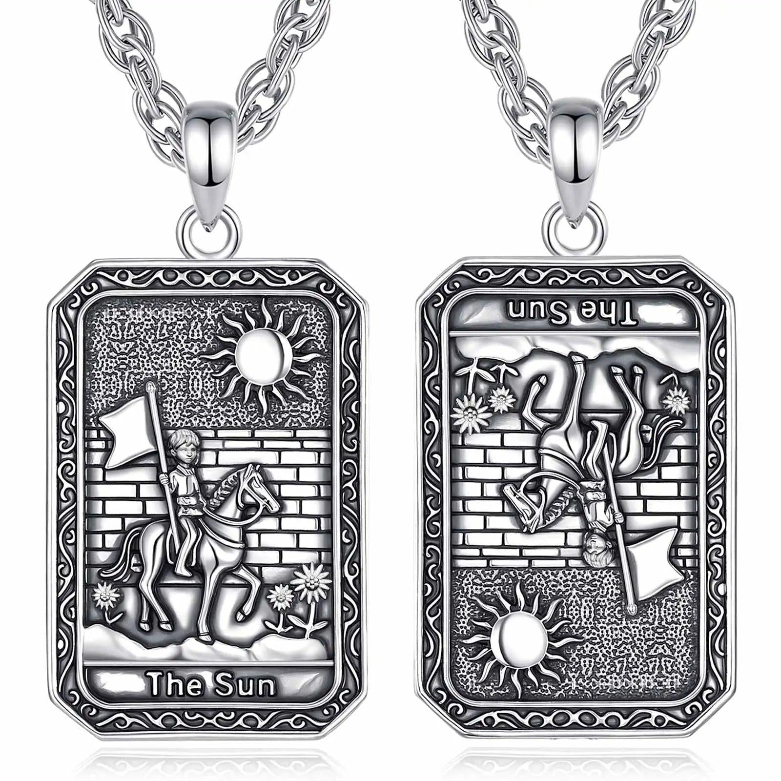 The Sun Tarot Cards Necklace Major Arcana Divination Pendant Witch Jewelry-MoonChildWorld