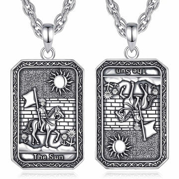The Sun Tarot Cards Necklace Major Arcana Divination Pendant Witch Jewelry-MoonChildWorld