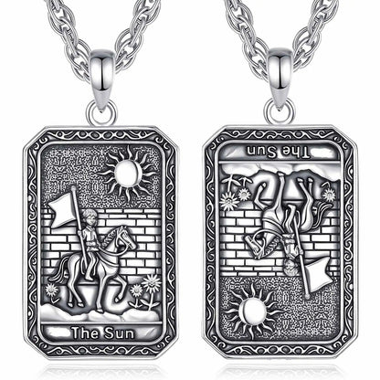 The Sun Tarot Cards Necklace Major Arcana Divination Pendant Witch Jewelry-MoonChildWorld