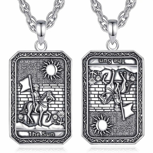 The Sun Tarot Cards Necklace Major Arcana Divination Pendant Witch Jewelry
