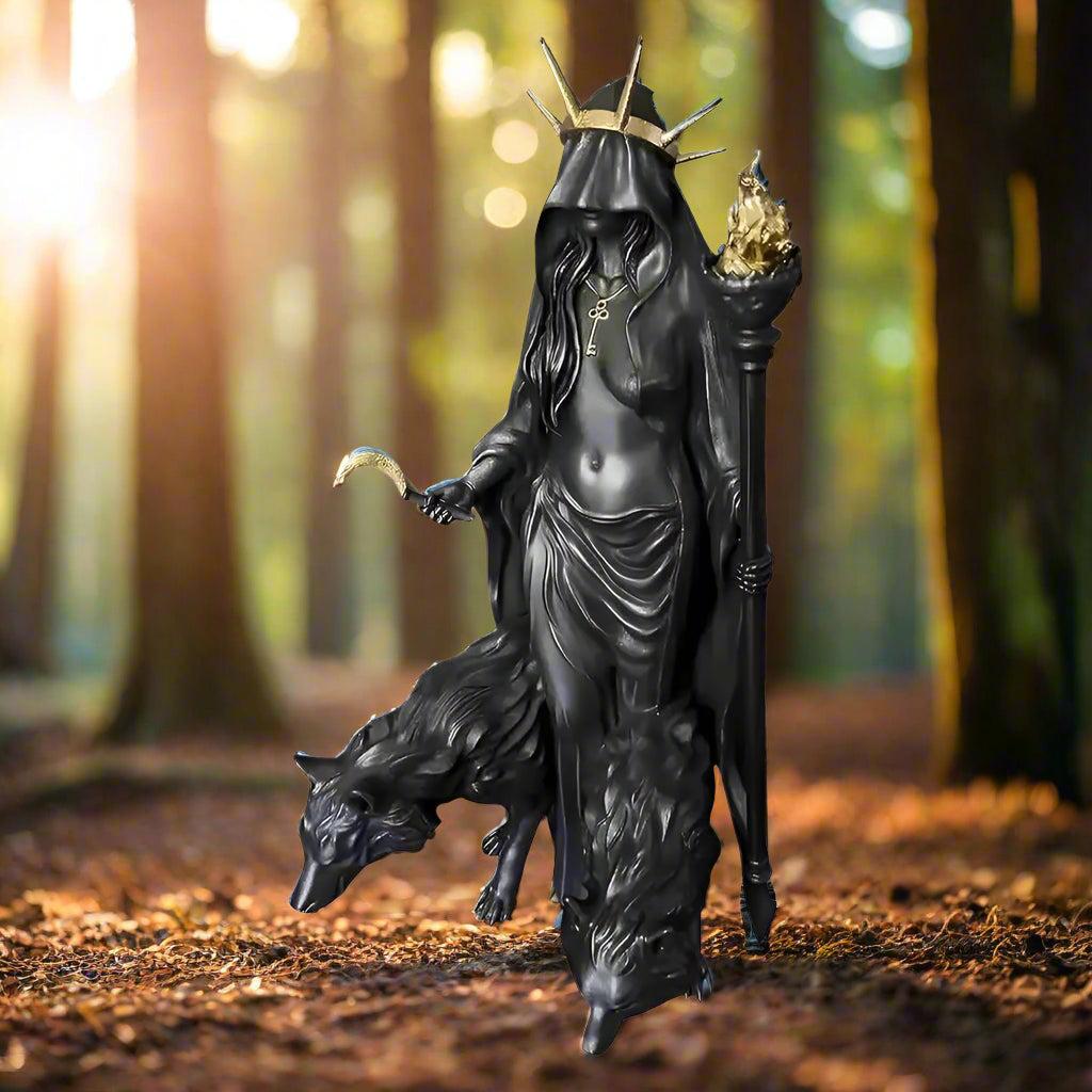 The Witch Of The Night Sculpture Statue - Greek Goddess Hecate Statue Wiccan Home Decor-MoonChildWorld