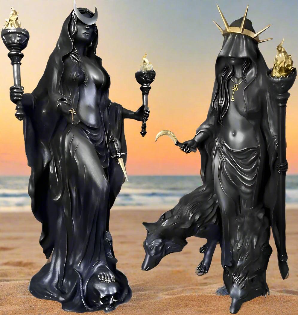 The Witch Of The Night Sculpture Statue - Greek Goddess Hecate Statue Wiccan Home Decor-MoonChildWorld