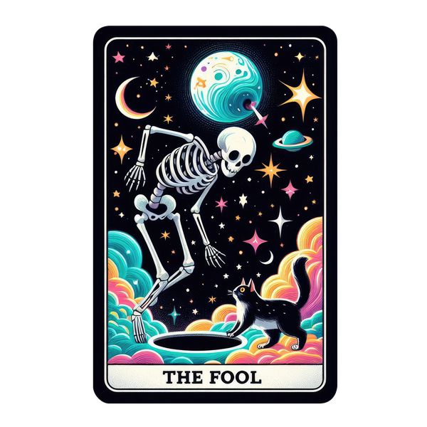 22 Funny Skeleton Tarot Card Digital File-MoonChildWorld