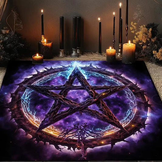 Magick Pentagram Witchcraft Tarot Tablecloth Witchy Altar Cloth for Divination Wicca Pagan Decor-MoonChildWorld
