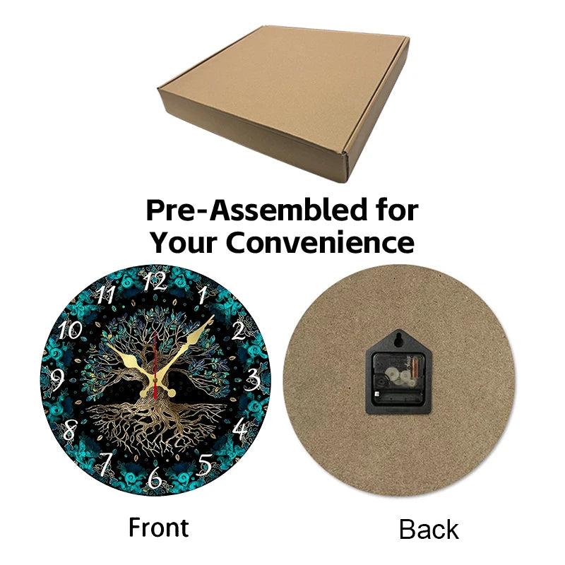 Tree Of Life Wooden Wall Clock Pagan Home Decor-MoonChildWorld