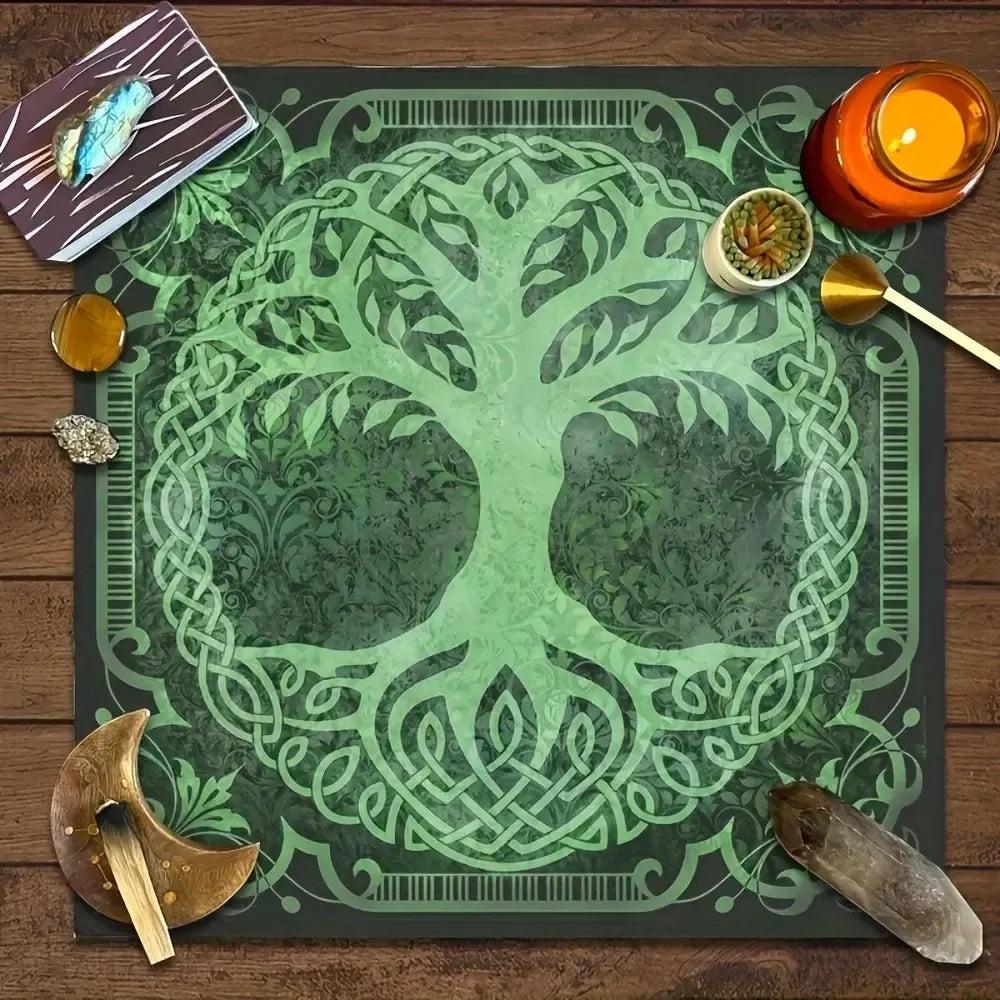 Tree of Life Celtic Knot Pagan Altar Cloth - Witchcraft Tarot Tablecloth for Reading Divination Wicca Home Decor-MoonChildWorld