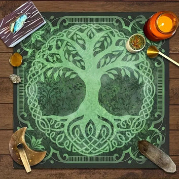 Tree of Life Celtic Knot Pagan Altar Cloth - Witchcraft Tarot Tablecloth for Reading Divination Wicca Home Decor-MoonChildWorld