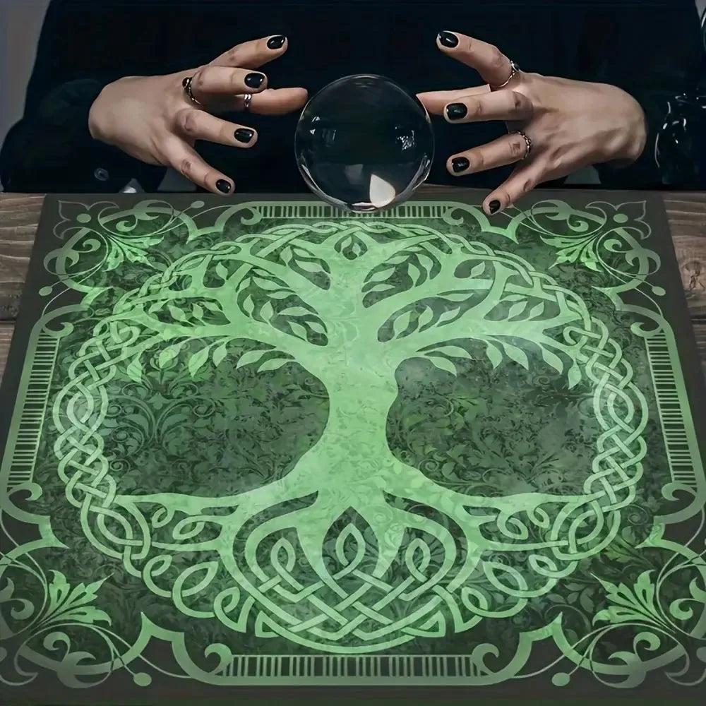 Tree of Life Celtic Knot Pagan Altar Cloth - Witchcraft Tarot Tablecloth for Reading Divination Wicca Home Decor-MoonChildWorld