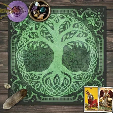 Tree of Life Celtic Knot Pagan Altar Cloth - Witchcraft Tarot Tablecloth for Reading Divination Wicca Home Decor-MoonChildWorld