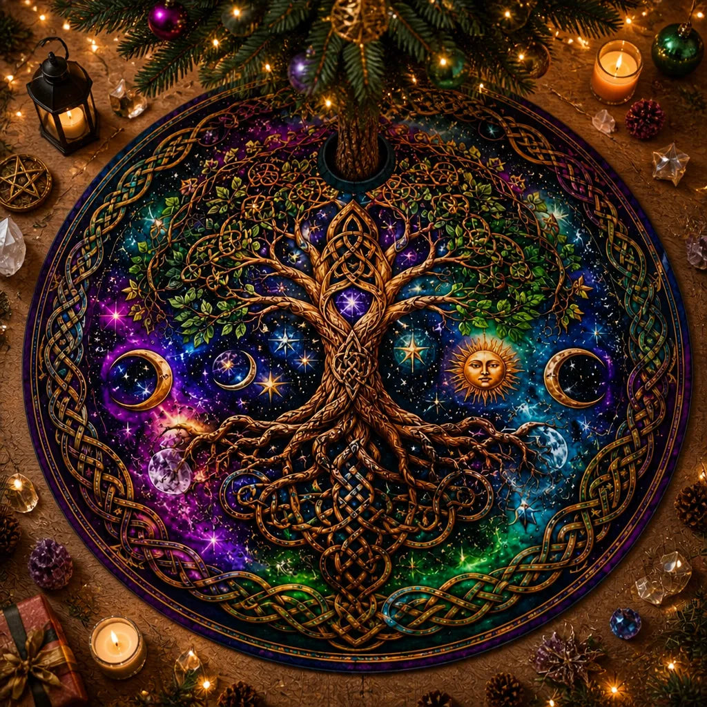 Tree of Life Celtic Knot Yule Tree Skirt – Pagan Witchy Decor_mockup_1.webp