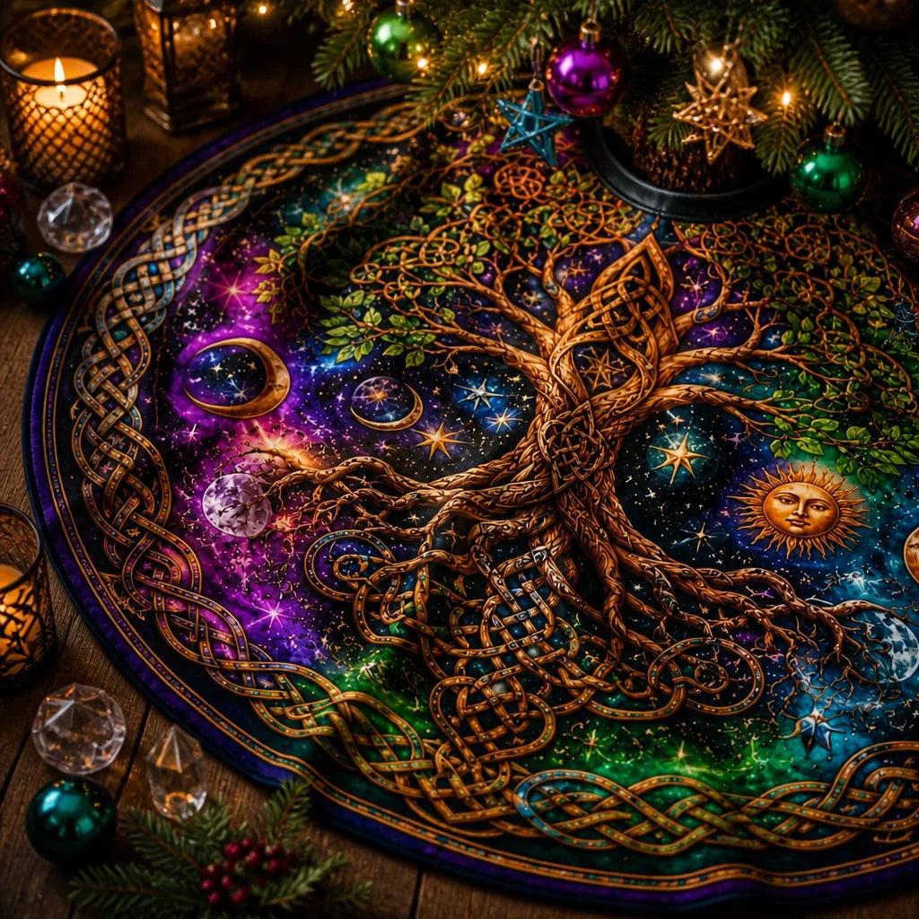 Tree of Life Celtic Knot Yule Tree Skirt – Pagan Witchy Decor_mockup_3.webp