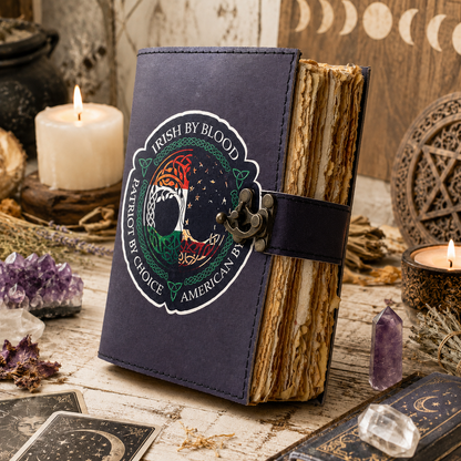 Tree of life embossed leather journal – handmade witch grimoire spell book, antique design, view 4