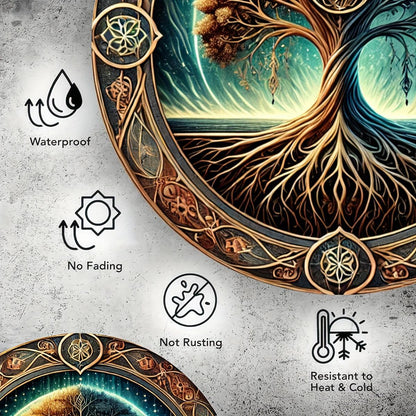 Tree of Life Mandala Wall Decor Tree of life Pagan Metal Sign-MoonChildWorld