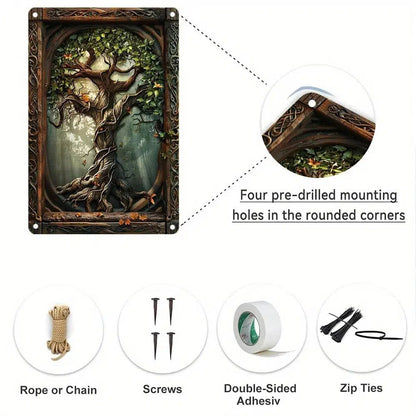 Tree of Life Metal Wall Art Wicca Tree of Life Decorative Sign for Pagan Wall Decor-MoonChildWorld