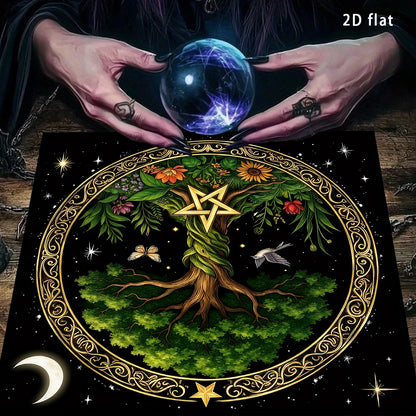Tree of Life Moon Phase Tarot Altar Cloth-MoonChildWorld