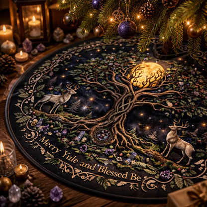 Tree of Life Moon Yule Tree Skirt – Pagan Witchy Gothic Decor_mockup_3.webp