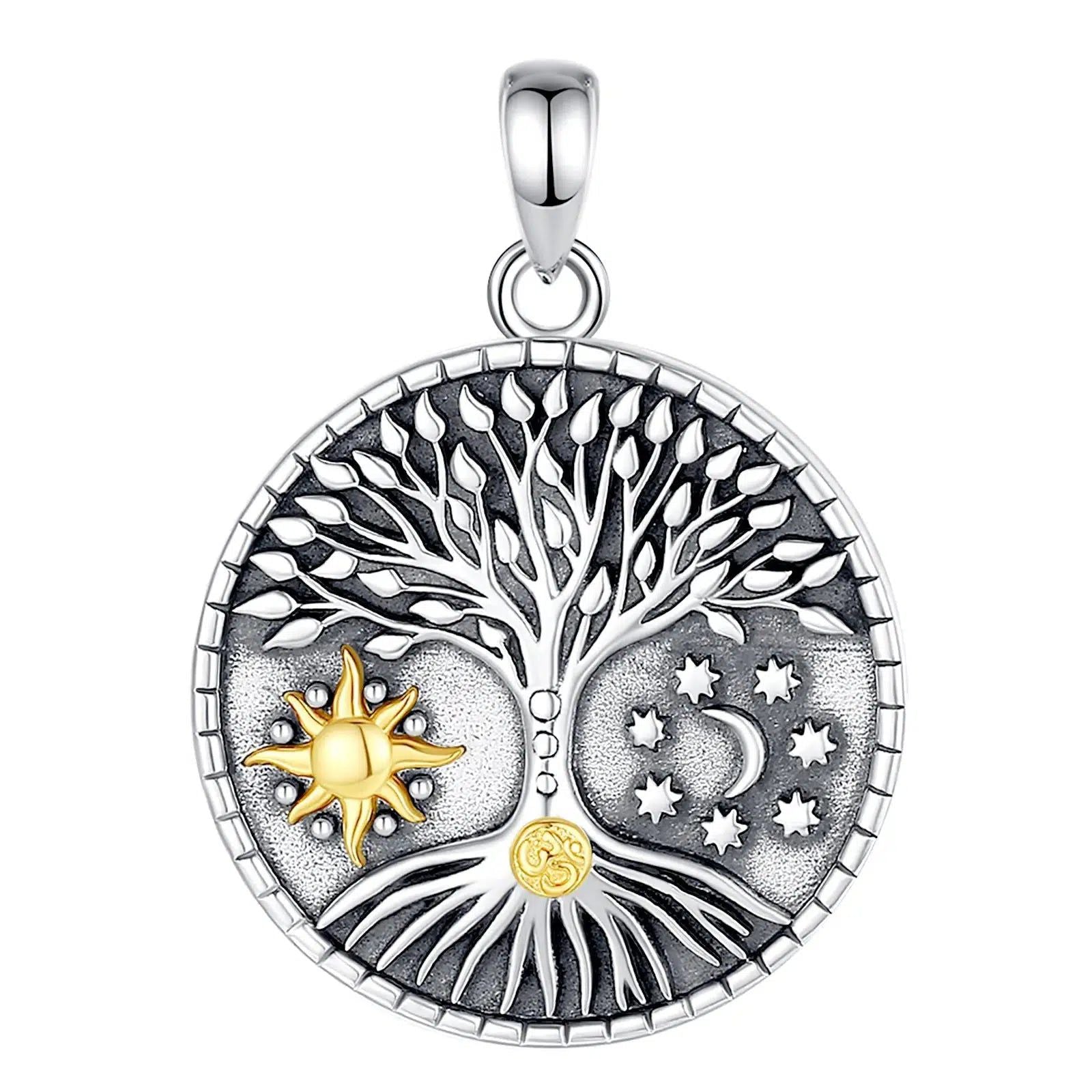 Tree of Life Necklace Wicca Pagan Sun Moon Jewelry-MoonChildWorld