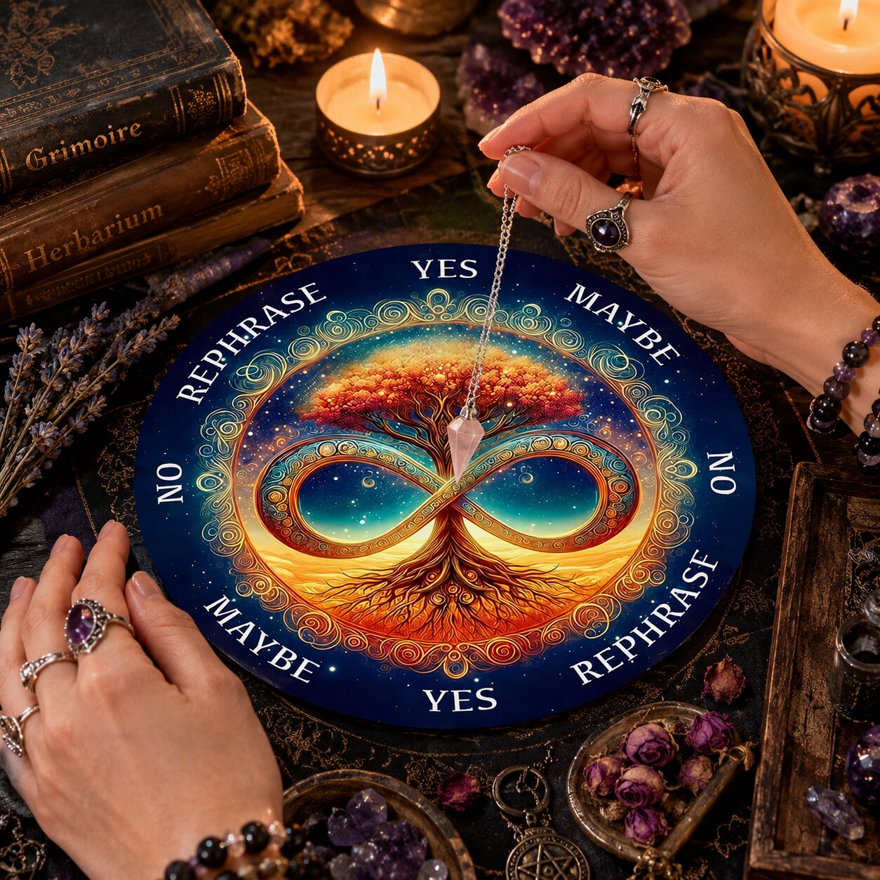 Tree of Life Pendulum Board for Healing & Meditation-MoonChildWorld