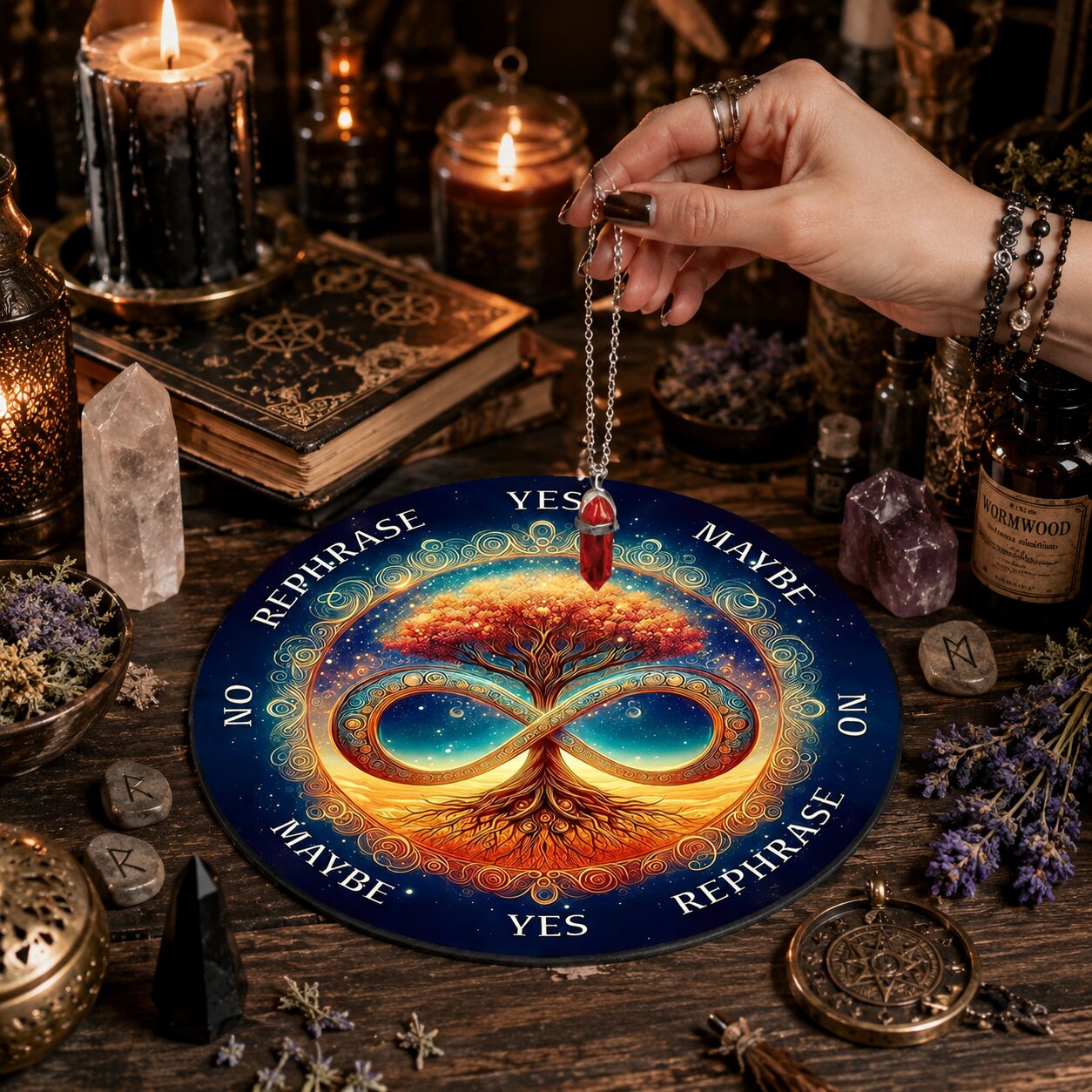 Tree of Life Pendulum Board for Healing & Meditation-MoonChildWorld