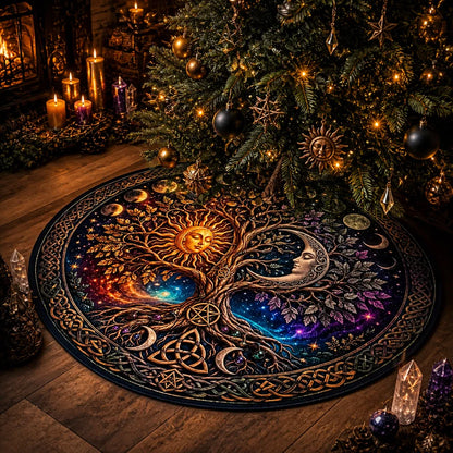 Tree of Life Sun and Moon Yule Tree Skirt – Pagan Witch Gothic Decor_mockup_2.webp