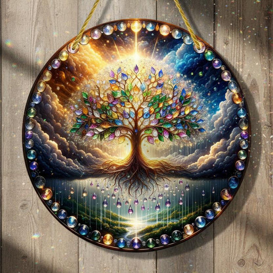 Tree of Life Suncatcher Wicca Acrylic Sign Pagan Home Decor-MoonChildWorld