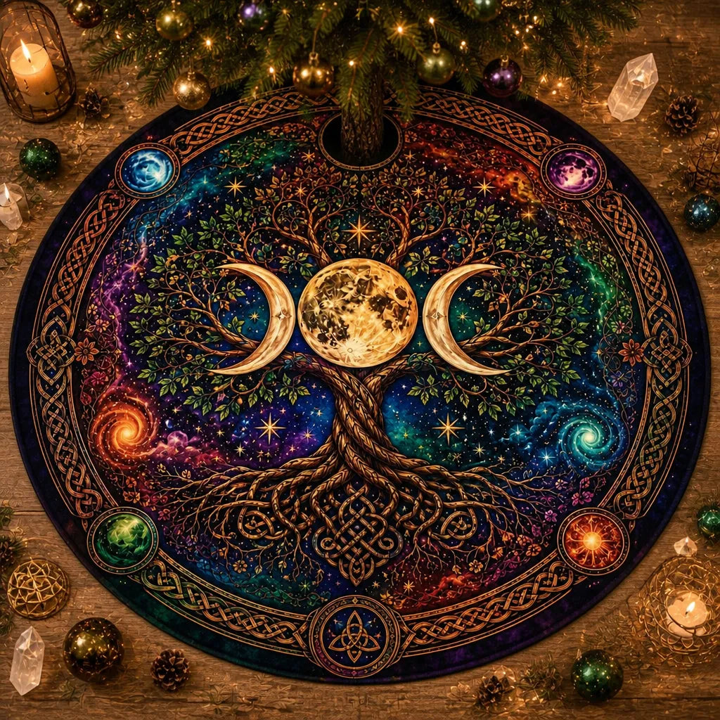Tree of Life Triple Moon Celtic Yule Tree Skirt – Pagan Witchy Decor_mockup_1.webp