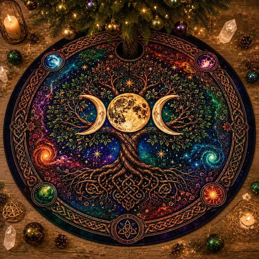 Tree of Life Triple Moon Celtic Yule Tree Skirt – Pagan Witchy Decor_mockup_1.webp