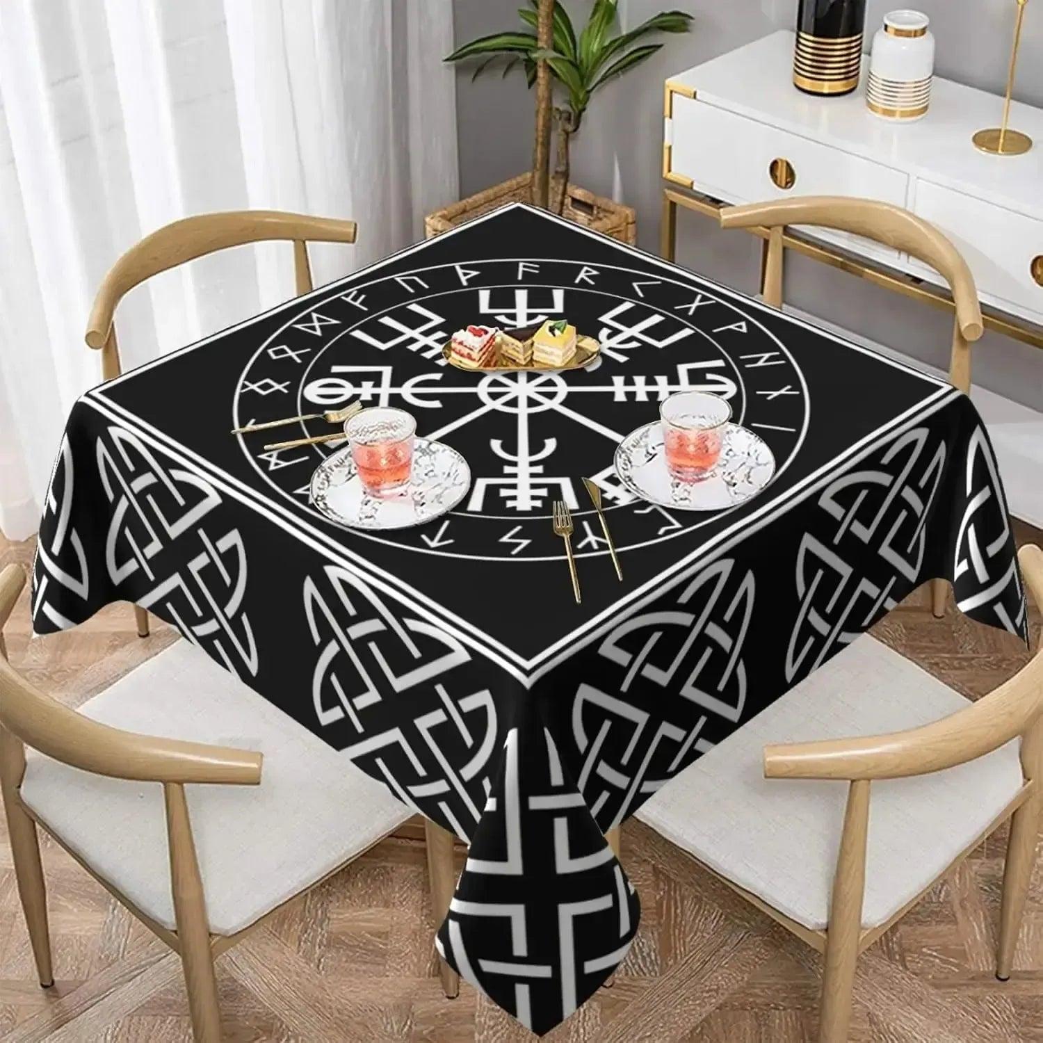 Tree of Life Viking Tablecloth Viking Runes Norse Pagan Mythology Table Cloths-MoonChildWorld