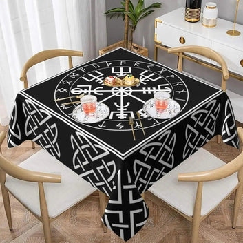 Tree of Life Viking Tablecloth Viking Runes Norse Pagan Mythology Table Cloths-MoonChildWorld