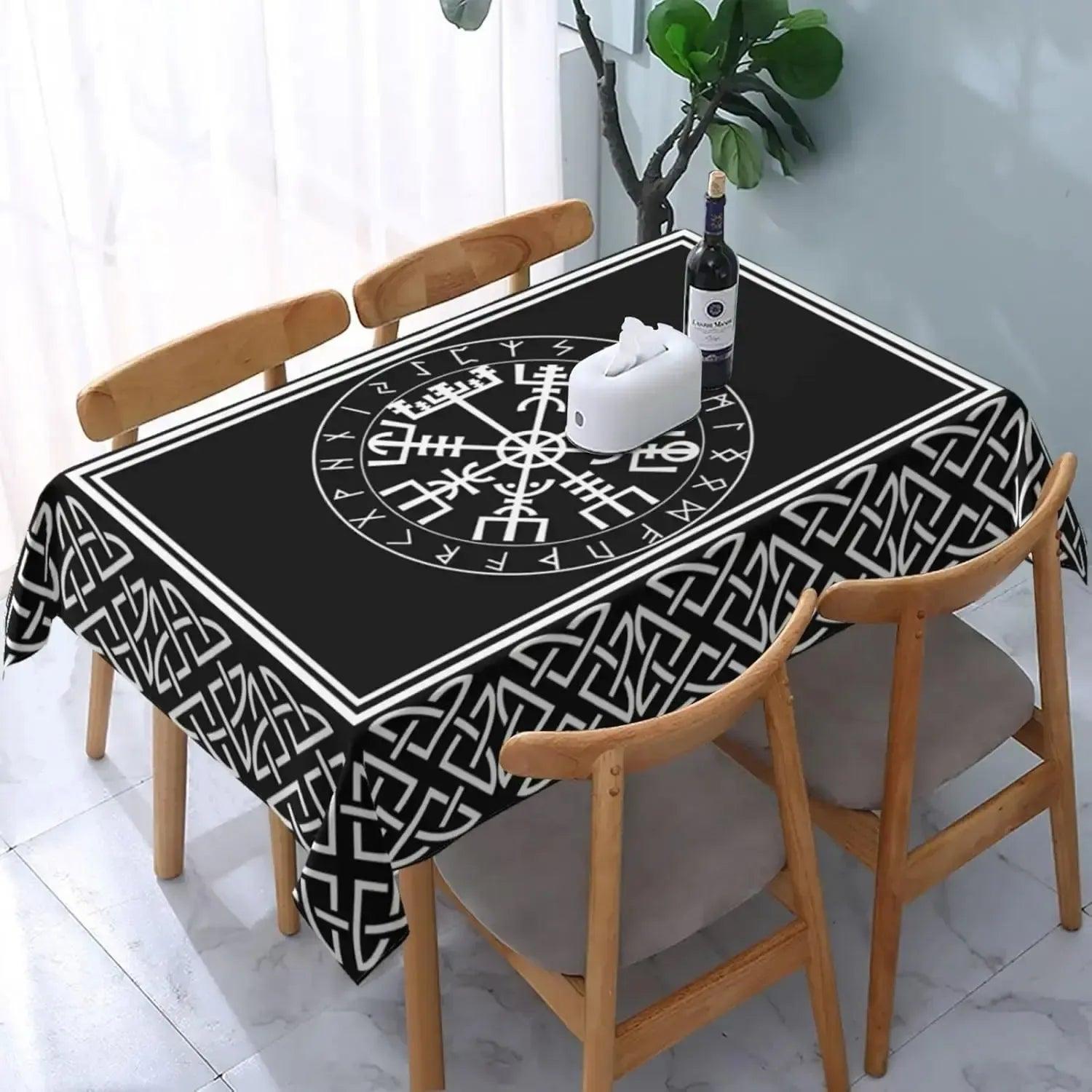 Tree of Life Viking Tablecloth Viking Runes Norse Pagan Mythology Table Cloths-MoonChildWorld