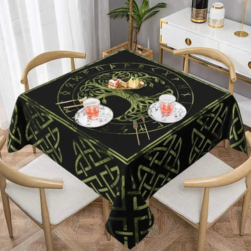 Tree of Life Viking Tablecloth Viking Runes Norse Pagan Mythology Table Cloths-MoonChildWorld