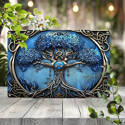 Tree of Life Wall Art Decorative Sign with Celtic Knots Design Pagan Home Decor-MoonChildWorld