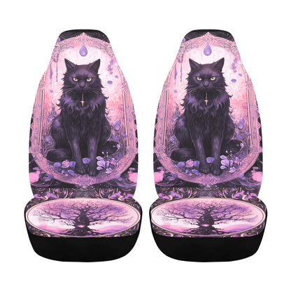 Tree of life and Black Cat Gothic Car Seat Covers-MoonChildWorld