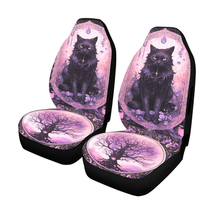 Tree of life and Black Cat Gothic Car Seat Covers-MoonChildWorld