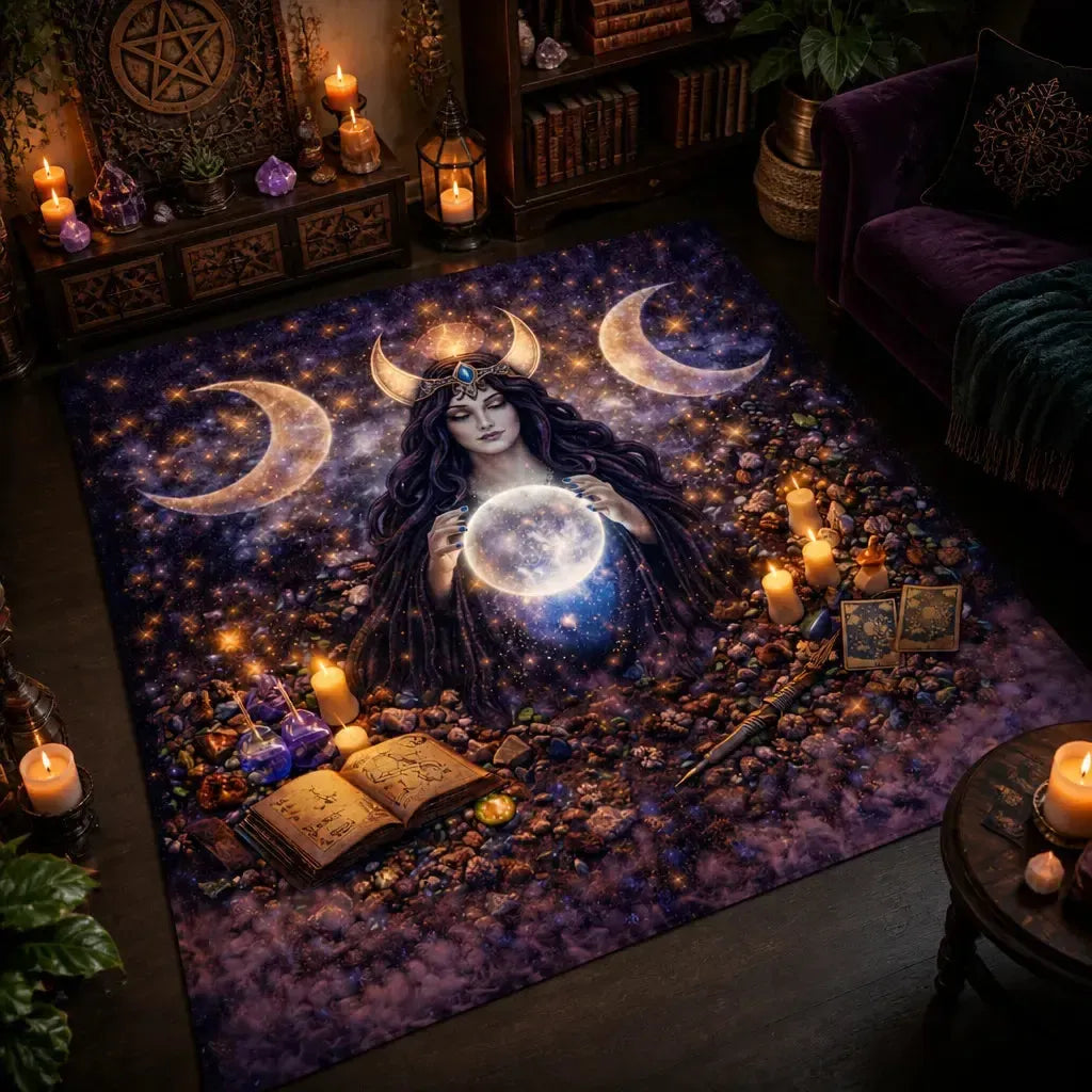 Triple Moon Goddess Area Rug – Wiccan Spiritual Carpet for Pagan Altar_mockup_1.webp