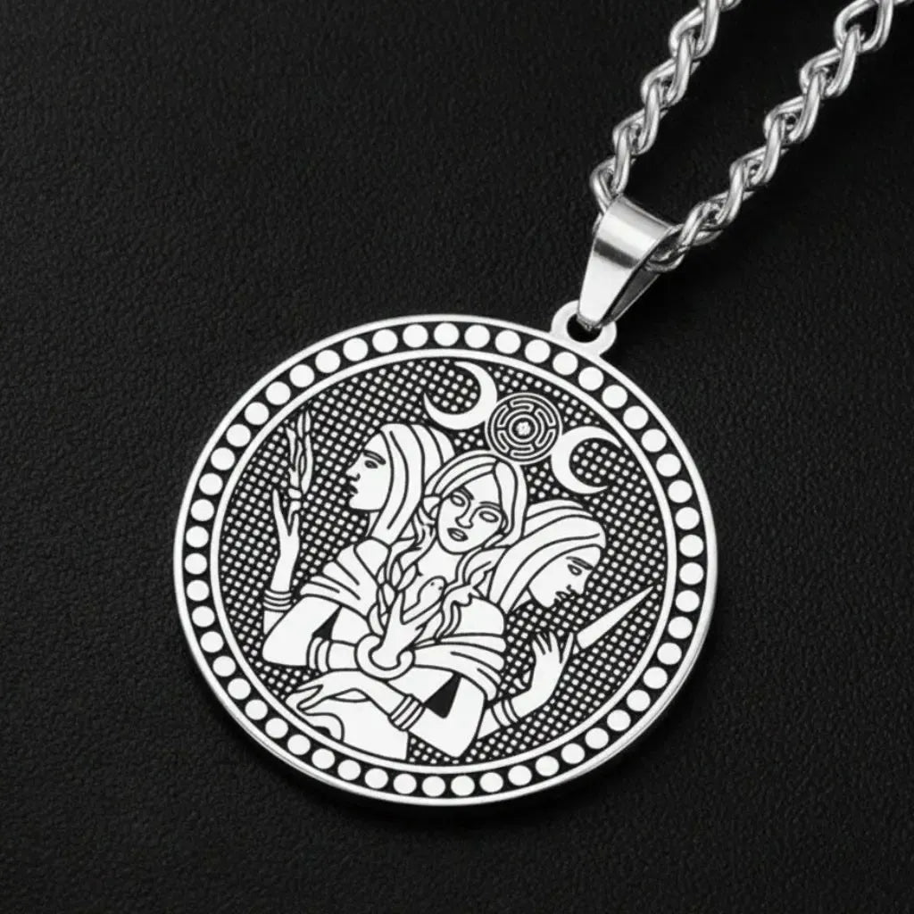 Triple Moon Goddess Hecate Pendant Necklace Wiccan Pagan Amulet Jewelry-MoonChildWorld