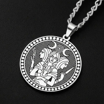 Triple Moon Goddess Hecate Pendant Necklace Wiccan Pagan Amulet Jewelry-MoonChildWorld