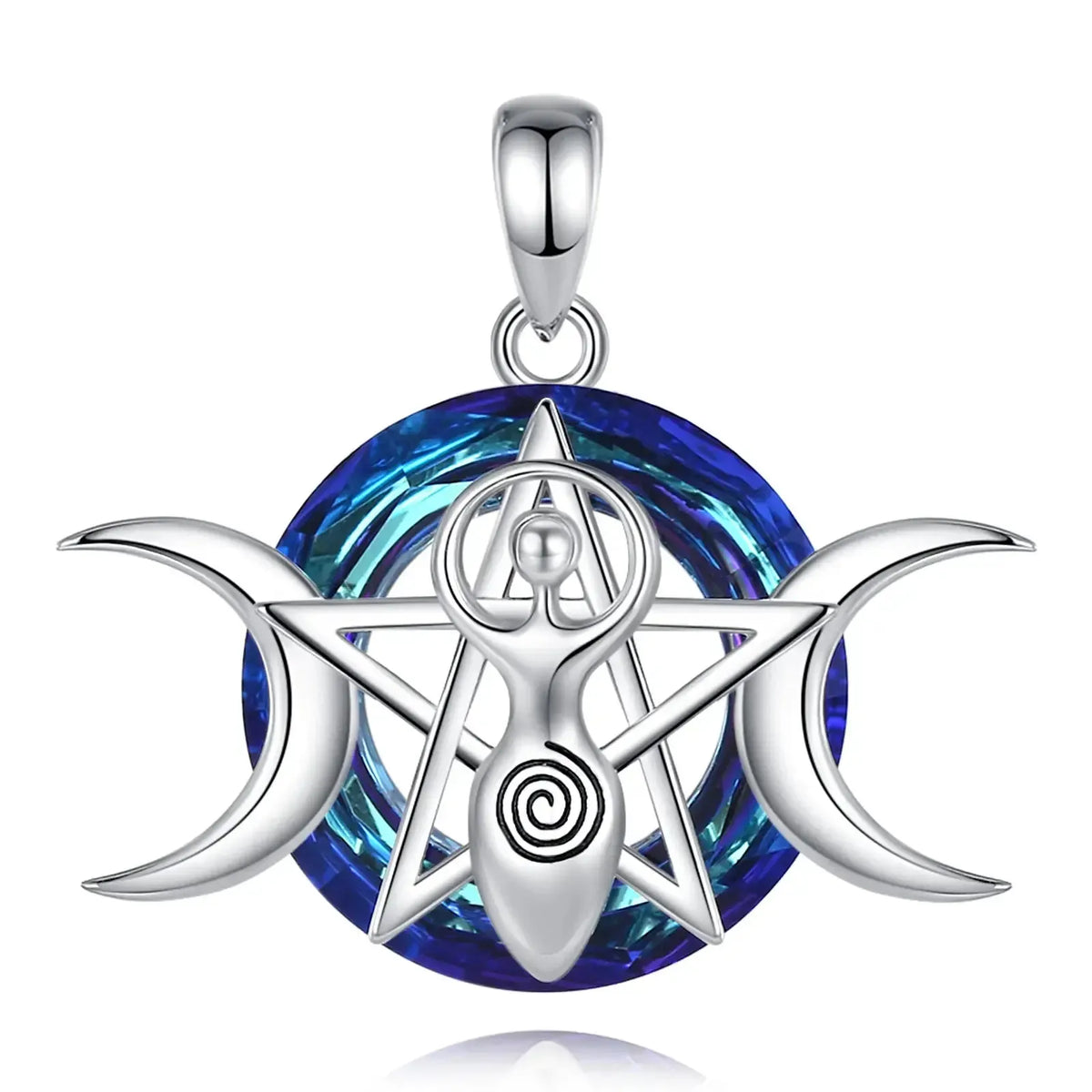 Triple Moon goddess pendant without chain on white