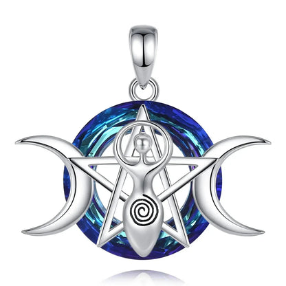 Triple Moon goddess pendant without chain on white
