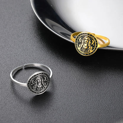 Triple Moon Goddess Ring - Witch Hecate Goddess Ancient Greek Mythology Ring Wiccan Jewelry-MoonChildWorld