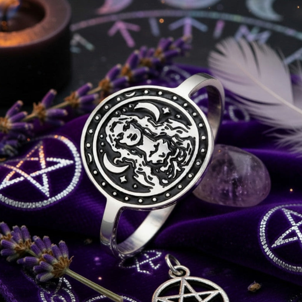 Triple Moon Goddess Ring - Witch Hecate Goddess Ancient Greek Mythology Ring Wiccan Jewelry-MoonChildWorld