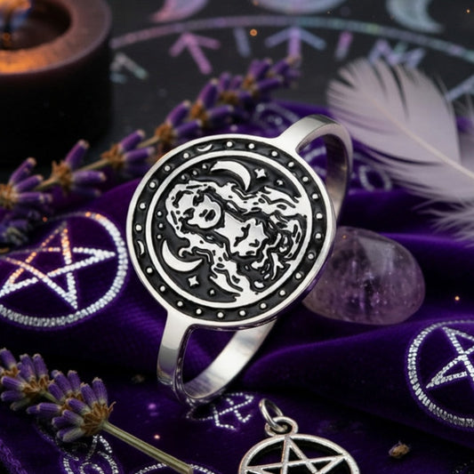 Triple Moon Goddess Ring - Witch Hecate Goddess Ancient Greek Mythology Ring Wiccan Jewelry-MoonChildWorld